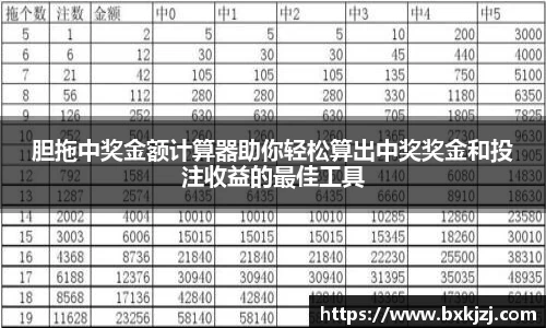 胆拖中奖金额计算器助你轻松算出中奖奖金和投注收益的最佳工具